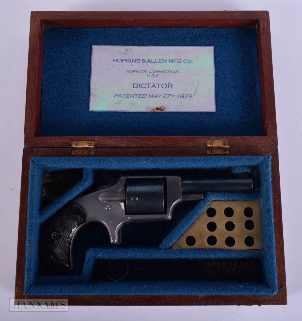 A HOPKINS & ALLEN RANGER DICTATOR PISTOL. 17.5 cm wide.: A HOPKINS & ALLEN RANGER DICTATOR PISTOL. 17.5 cm wide.
