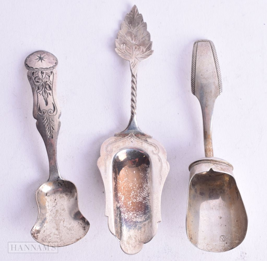 THREE ANTIQUE SILVER SPOONS. 20 grams. Largest 10.25 cm long. (3) (1 of 3)
