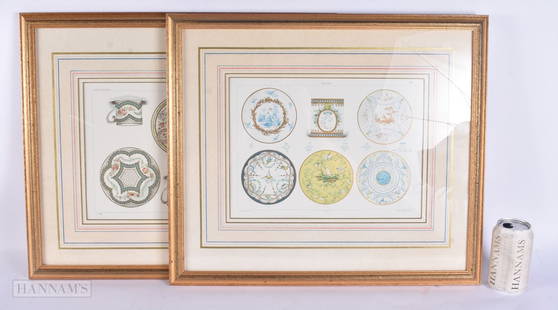 A LOVELY PAIR OF FRENCH SEVRES PORCELAIN COUNTRY HOUSE PRINTS. 54 cm x 44 cm.: A LOVELY PAIR OF FRENCH SEVRES PORCELAIN COUNTRY HOUSE PRINTS. 54 cm x 44 cm.