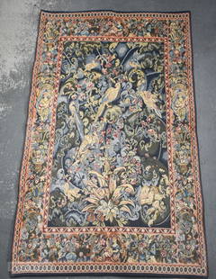 A COUNTRY HOUSE AUBUSSON TYPE EMBROIDERED TAPESTRY WALL HANGING. 120 cm x 65 cm.: A COUNTRY HOUSE AUBUSSON TYPE EMBROIDERED TAPESTRY WALL HANGING. 120 cm x 65 cm.