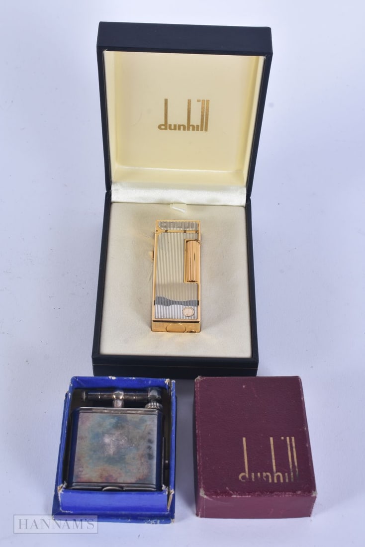 Dunhill Lift Arm Lighter Silver Plated together with an Alfred Dunhill Rollagas 925 Sterling Silver (1 of 4)
