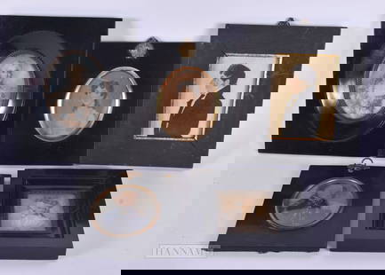 Antique Hand Drawn Portraits. Largest 13 cm x 13 cm. (5): Antique Hand Drawn Portraits. Largest 13 cm x 13 cm. (5)