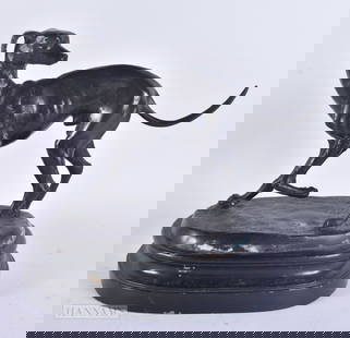 A BRONZE STUDY OF A GREYHOUND. 28 cm x 22 cm.: A BRONZE STUDY OF A GREYHOUND. 28 cm x 22 cm.