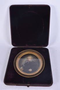 English School (19th Century) Portrait, bronze frame. 15 cm x 12 cm.: English School (19th Century) Portrait, bronze frame. 15 cm x 12 cm.