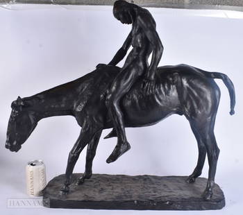 Attributed to Charles Cary Rumsey (1879-1922) Bronze, Dying Indian. 75 cm x 68 cm.: Attributed to Charles Cary Rumsey (1879-1922) Bronze, Dying Indian. 75 cm x 68 cm.