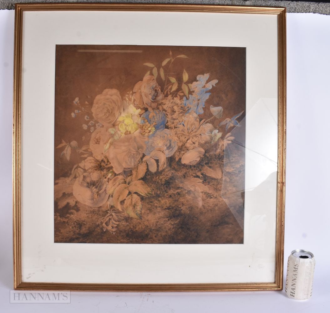 Edmunda Bourne Watercolour, together with another watercolour by William Bennett. Largest 68 cm x 78: Edmunda Bourne Watercolour, together with another watercolour by William Bennett. Largest 68 cm x 78 cm. (2)