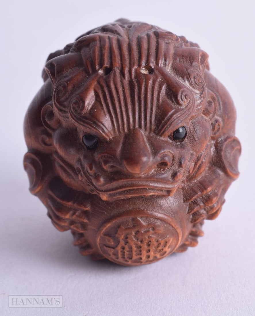 A JAPANESE ZODIAC BALL. 28.9 grams. 4.75 cm x 4.25 cm.: A JAPANESE ZODIAC BALL. 28.9 grams. 4.75 cm x 4.25 cm.