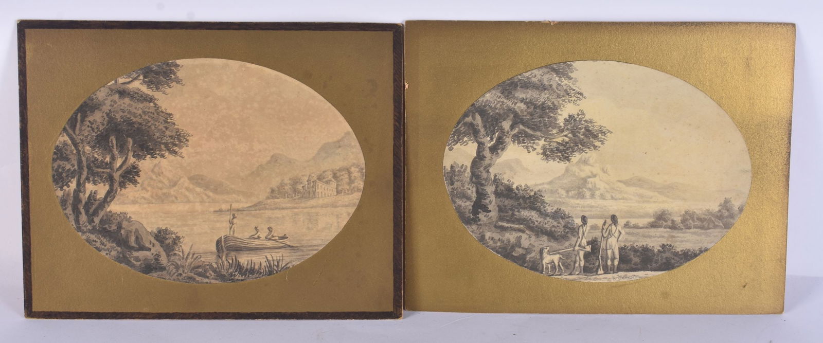 S Orr (18th Century) Pair, Watercolours, Indian scenes. 25 cm x 18 cm. (1 of 8)