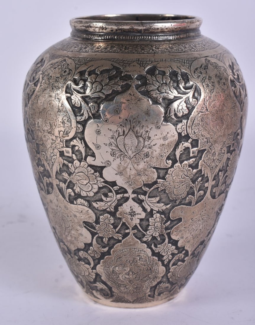 .830 silver middle eastern vase 281g. 12 cm x 9.5 cm. (1 of 5)
