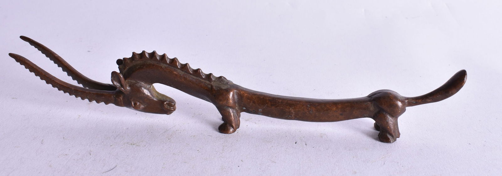 A JAPANESE BRONZE ANIMAL. 119 grams. 19 cm long.: A JAPANESE BRONZE ANIMAL. 119 grams. 19 cm long.