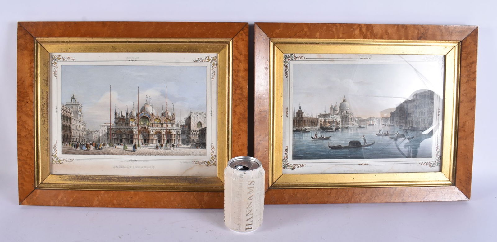 A PAIR OF ANTIQUE PRINTS within burr wood frames. 42 cm x 28 cm.: A PAIR OF ANTIQUE PRINTS within burr wood frames. 42 cm x 28 cm.