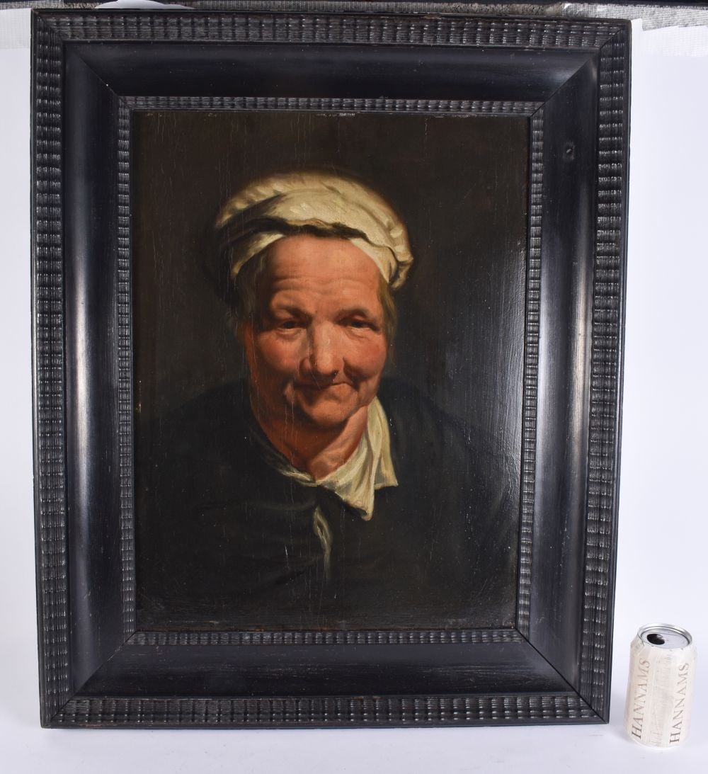 Continental School (17th/18th Century) Oil on board, Old Lady. 72 cm x 58 cm, image 54 cm x 42 cm.: Continental School (17th/18th Century) Oil on board, Old Lady. 72 cm x 58 cm, image 54 cm x 42 cm.