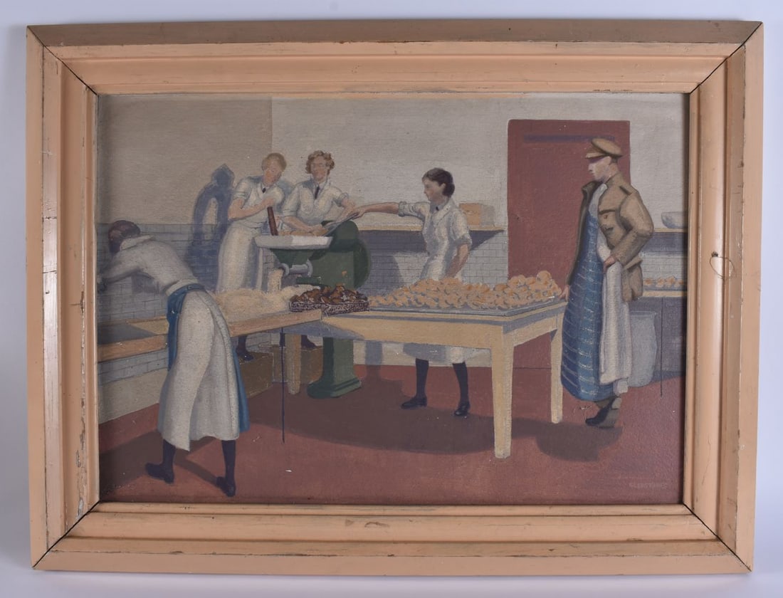 Elsie Gladstanes (1891-1982) Oil on board, Rissoles for the marines. 72 cm x 52 cm. (1 of 6)