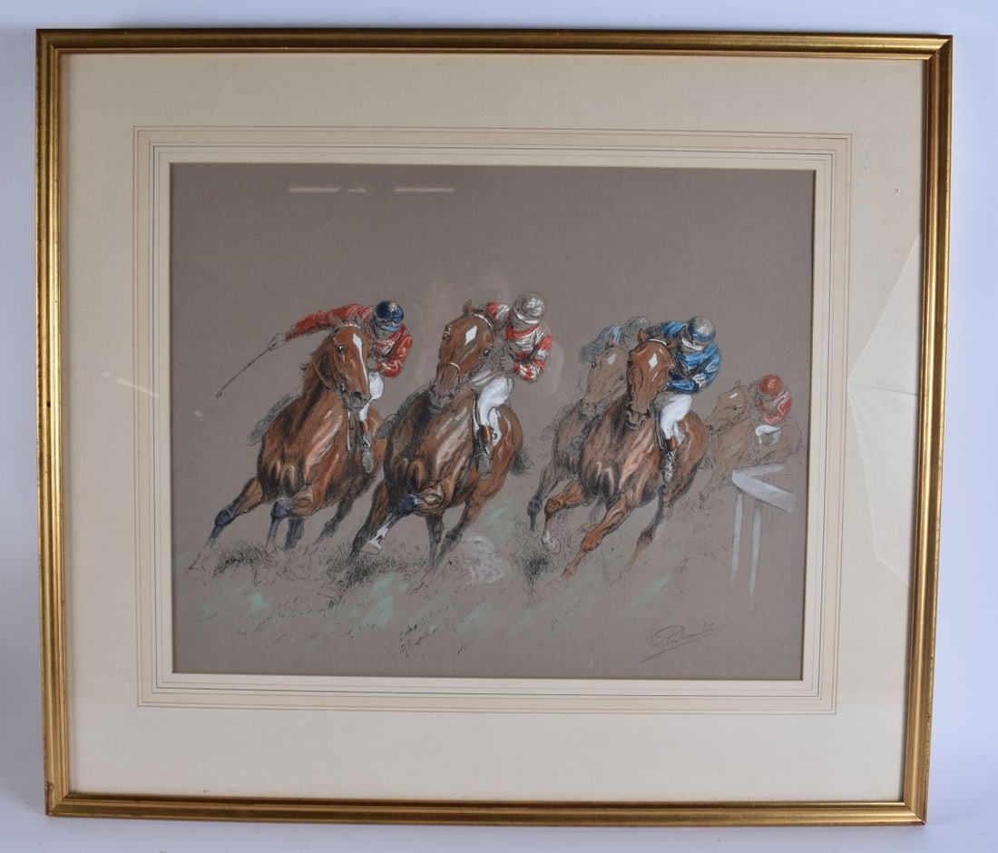 European School (Early 20th Century) Pen and Ink, Mixed Media, Equestrian interest, horse racing. 72 (1 of 5)