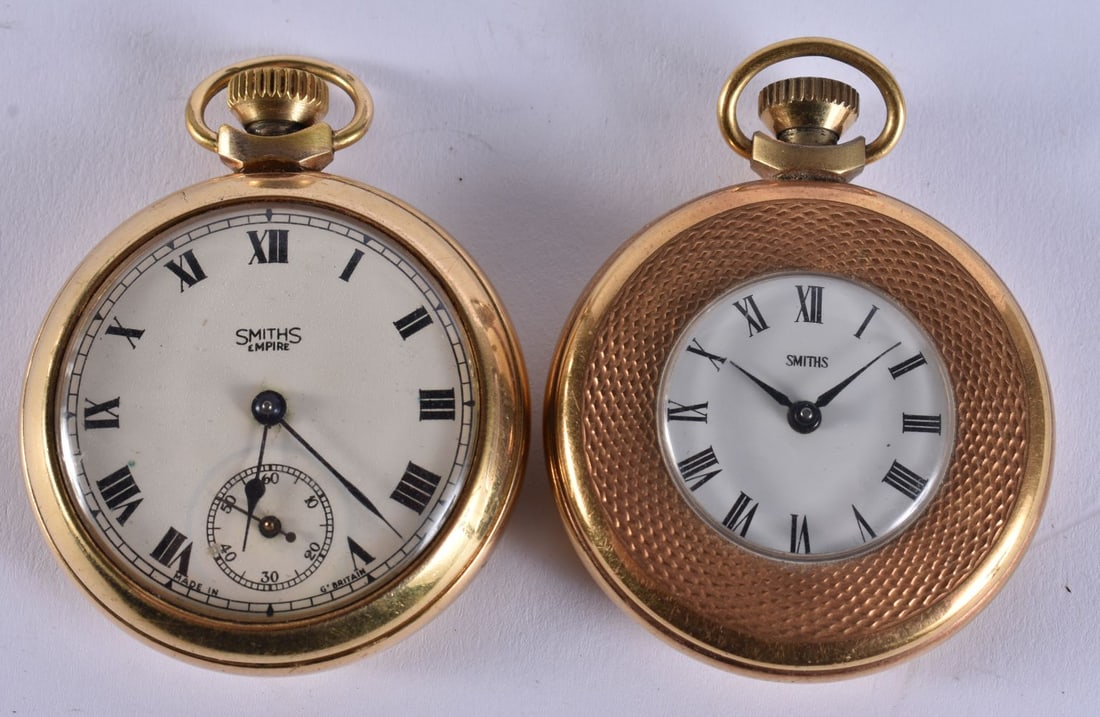 TWO POCKET WATCHES. Running. 121 grams. 5 cm wide. (2) (1 of 3)
