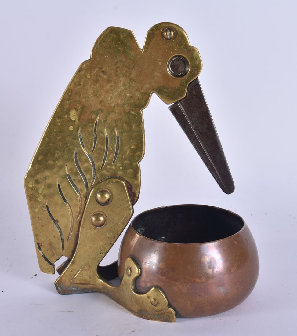 A LOVELY ART DECO BRONZE AND COPPER CIGAR CUTTER by Renaud and J Clermont. 16 cm x 12 cm. (1 of 4)