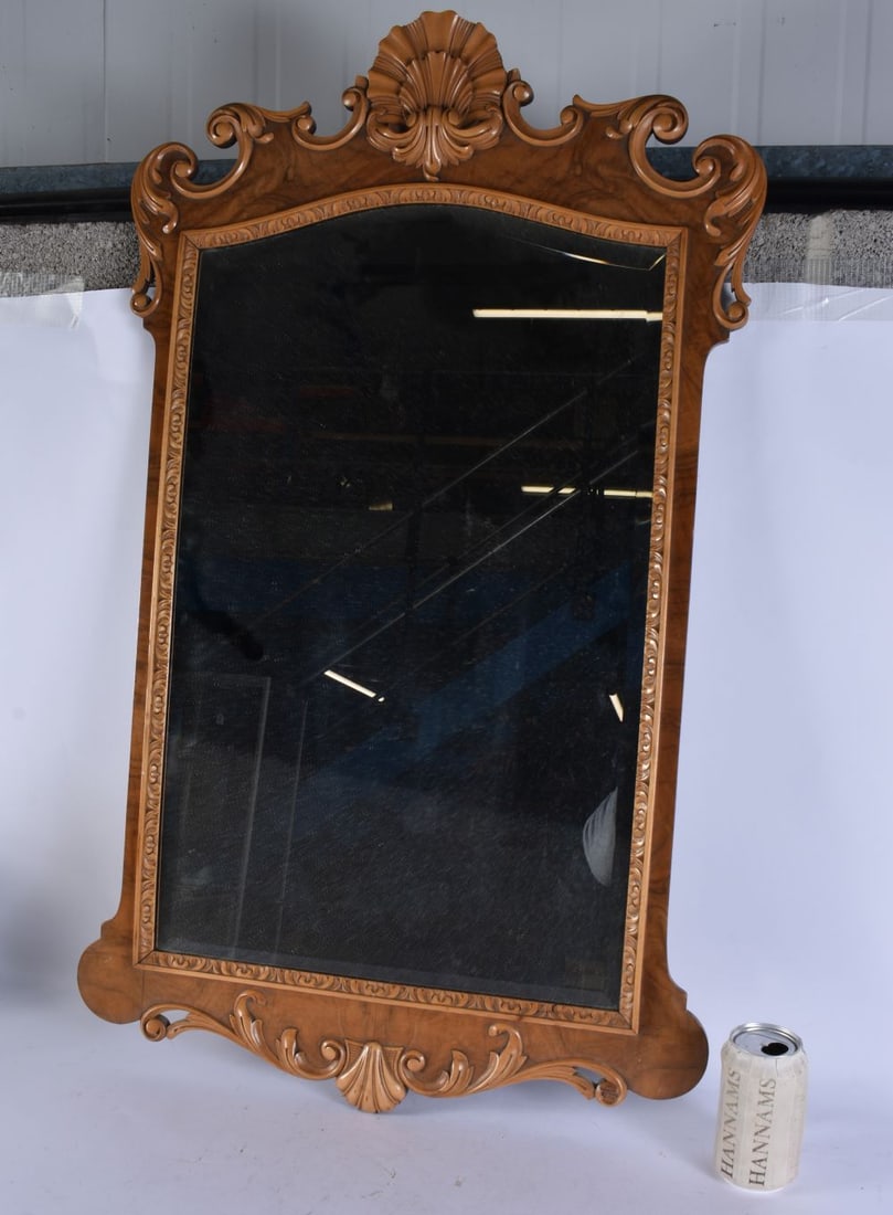 A GEORGE III STYLE MIRROR. 92 cm x 52 cm. (1 of 5)