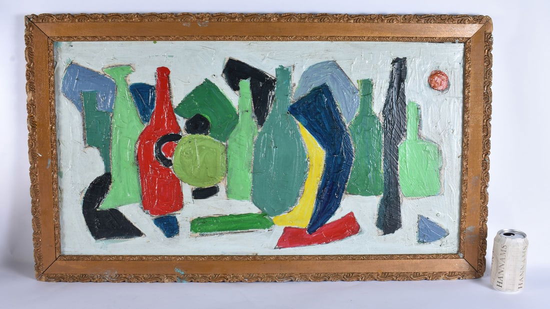 Attributed to Nicolas De Stadt (20th Century) Oil on board, Abstract still life. 92 cm x 54 cm, actu (1 of 6)