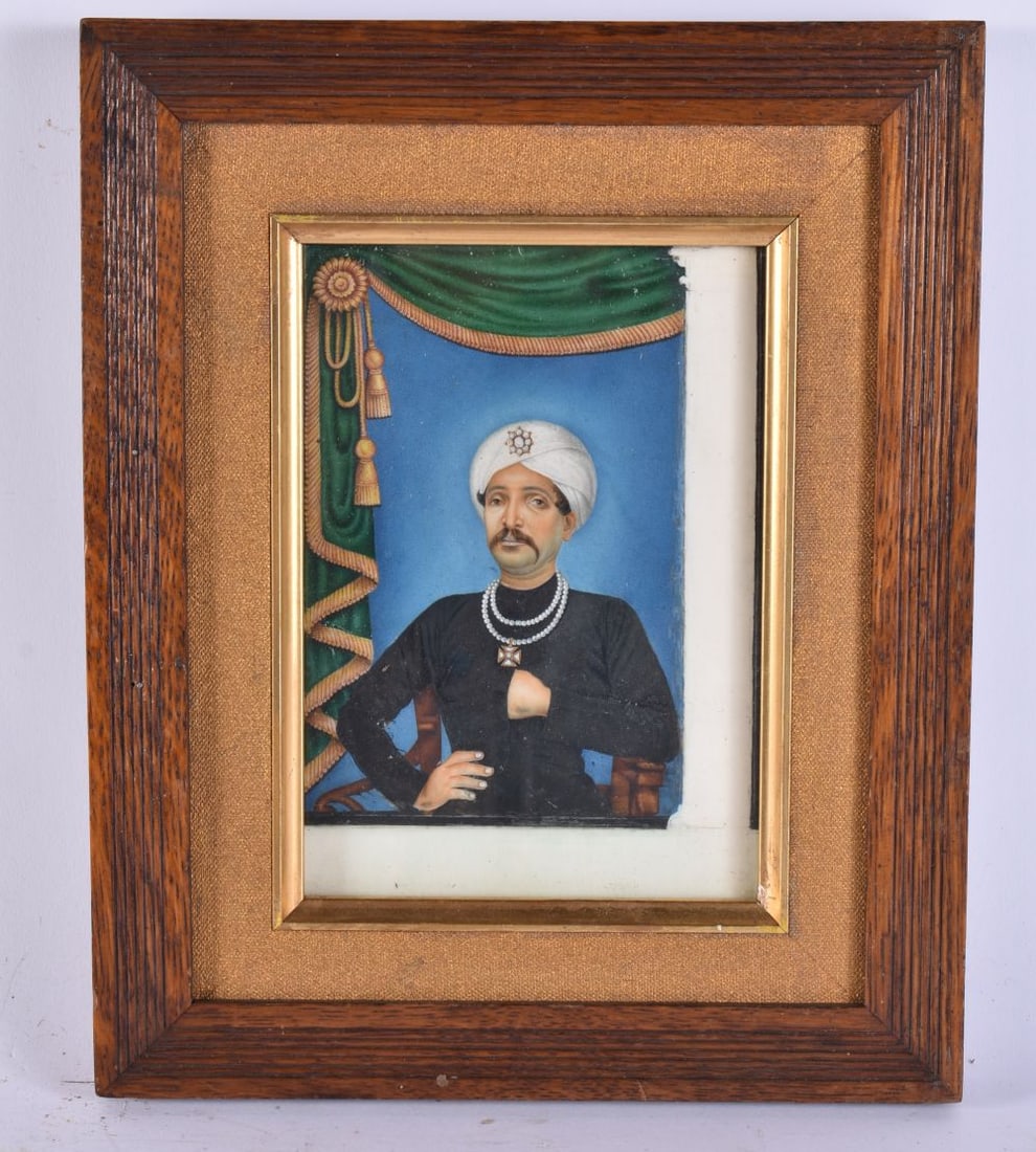 Indian School (Early 19th Century) Watercolour, Seated male in turban. 27 cm x 20 cm. (1 of 8)
