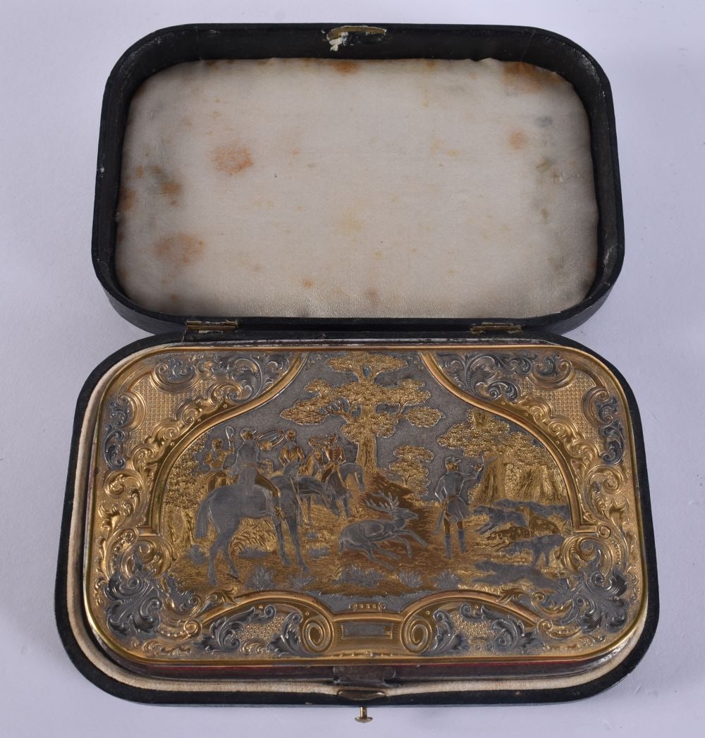JEAN JULIEN FAUCHERRE (1805-1891) A FINE MID 19TH CENTURY FRENCH MIXED METAL CIGARETTE/CARD CASE fin (1 of 8)