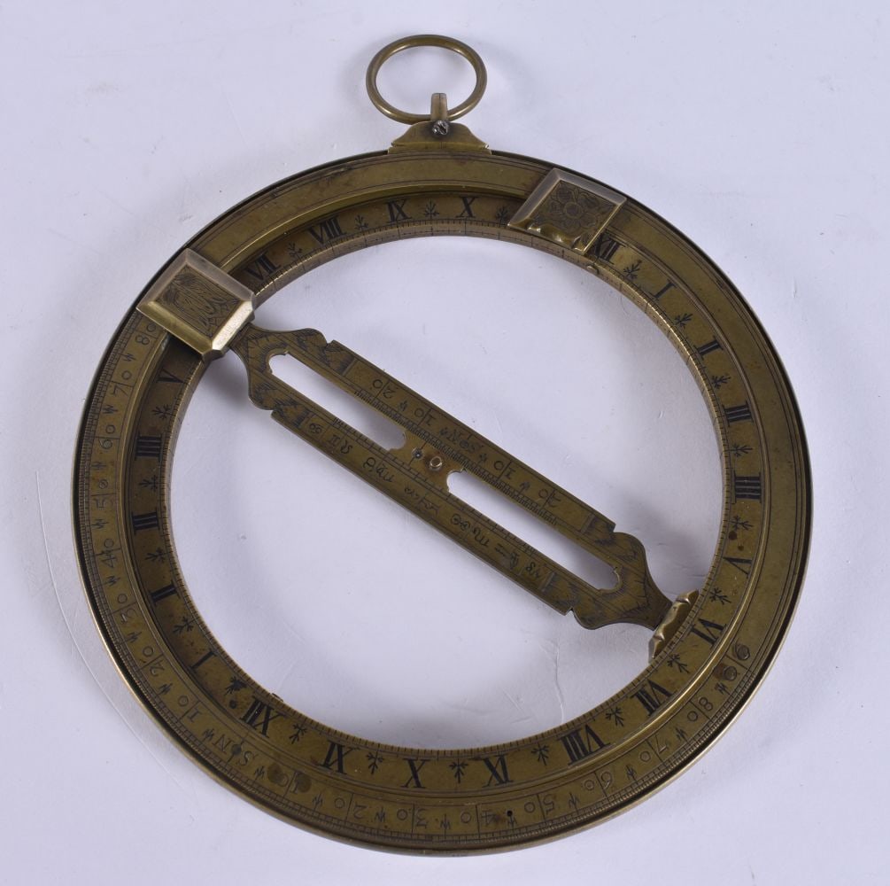 A RARE AND UNUSUAL 18TH/19TH CENTURY BRONZE SUNDIAL with central panels, all engraved with letters a (1 of 5)