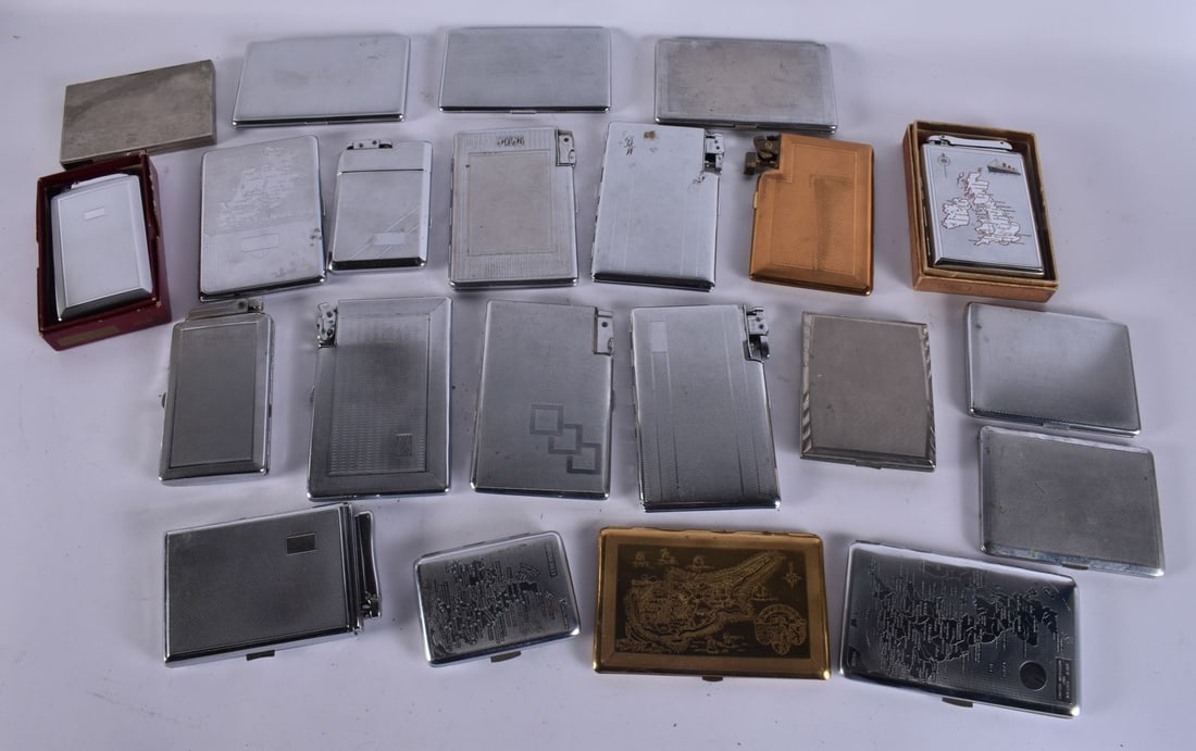 Antique Vintage Cigarette Case Tobacciana Lighter & Map Cases Collection. (qty) (1 of 5)