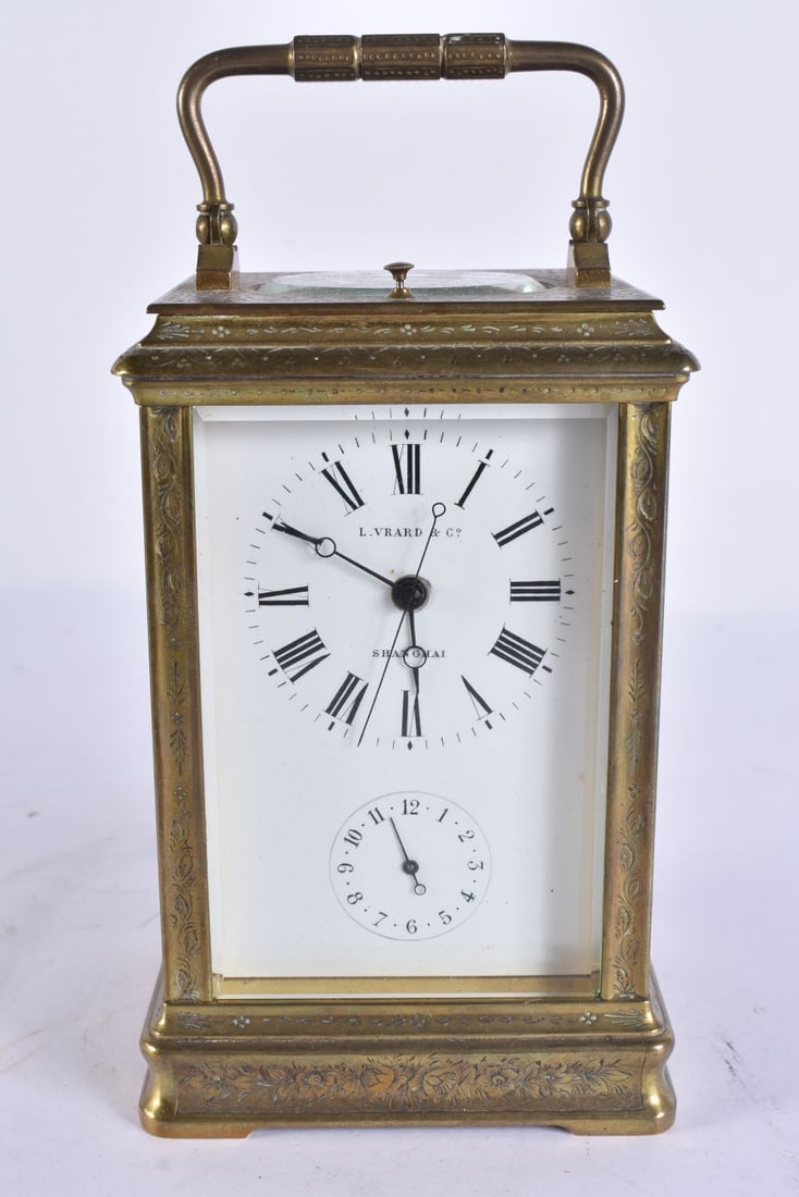 AN UNUSUAL 19TH CENTURY FRENCH 'CHINESE MARKET' REPEATING CARRIAGE CLOCK L Vrard & Co, Shanghai. 19. (1 of 7)