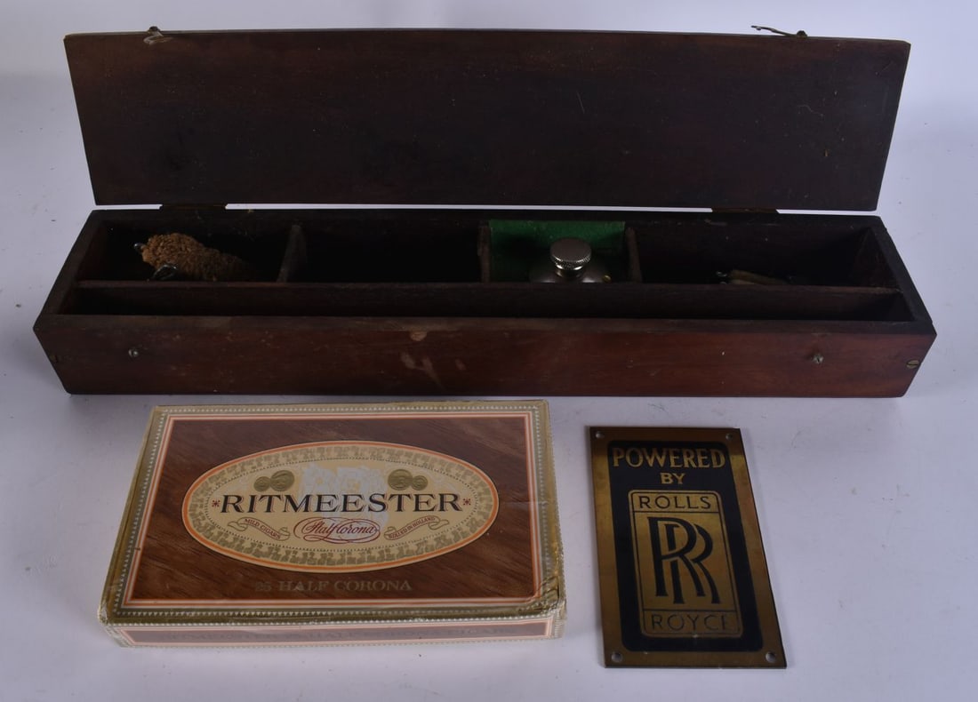 RITMEESTER CIGARS together with a Rolls Royce plaque and a gun cleaning kit. (3) (1 of 8)
