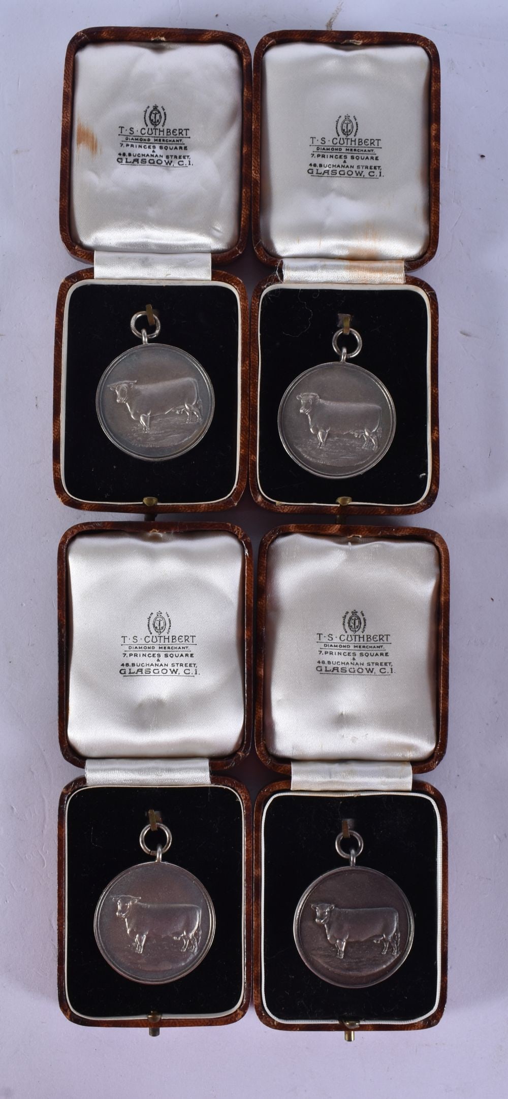 FOUR ANTIQUE SILVER MEDALS. 80 grams. (4) (1 of 3)