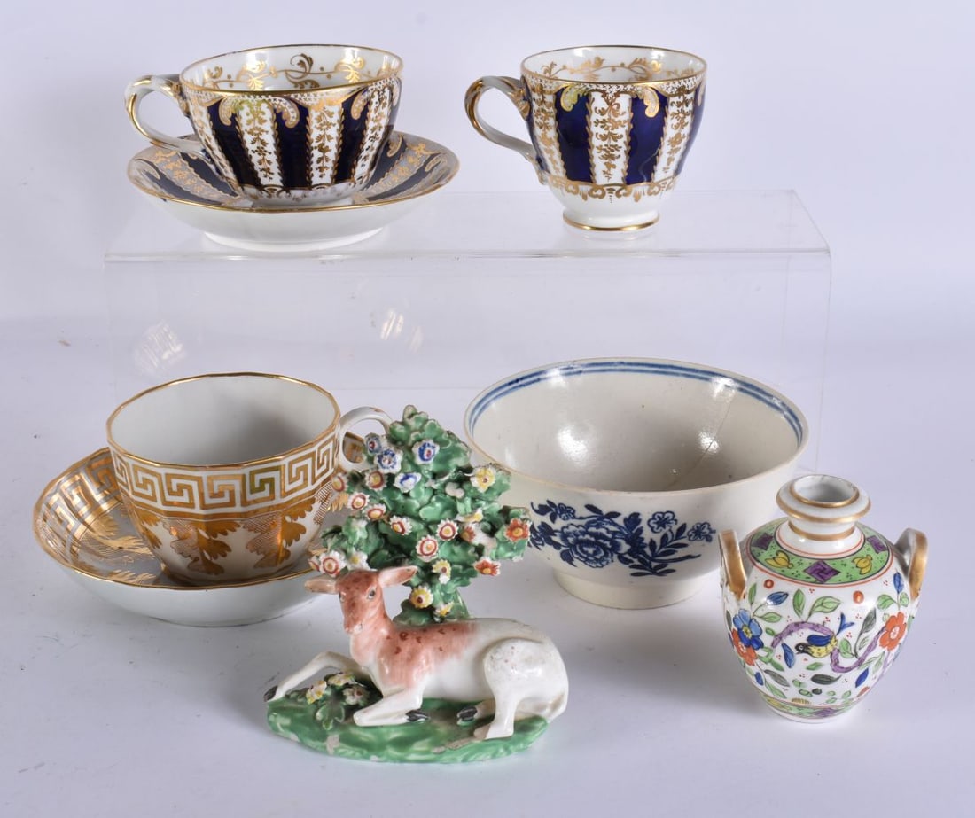 ASSORTED 18TH/19TH CENTURY DERBY, WORCESTER & CHAMBERLAINS PORCELAIN. (qty) (1 of 7)