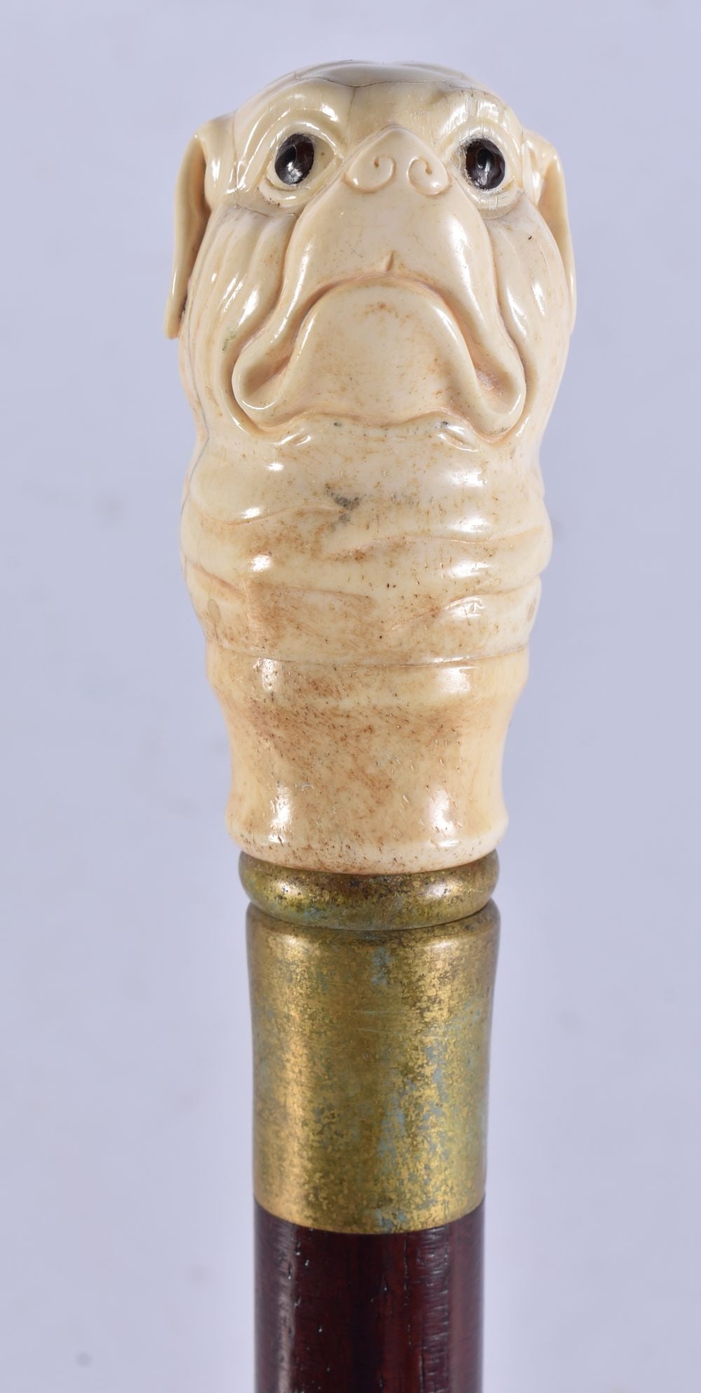 A NOVELTY BONE WALKING CANE. 90 cm long. (1 of 4)