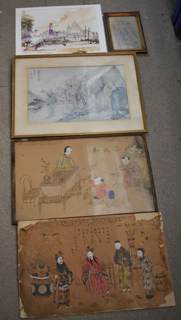 ASSORTED ORIENTAL PAINTINGS etc. (qty) (1 of 10)