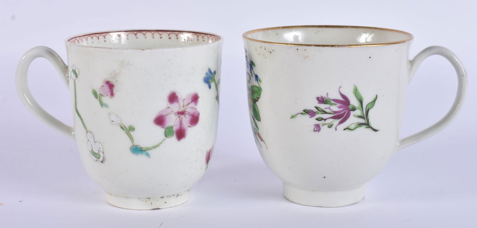 TWO 18TH CENTURY WORCESTER PORCELAIN COFFEE CUPS. (2) (1 of 5)