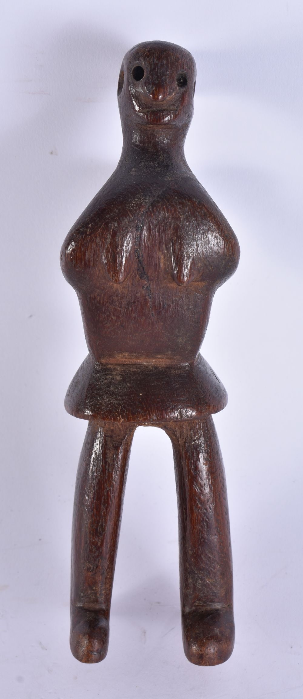 AN UNUSUAL ANTIQUE TRIBAL ZULU AFRICAN FIGURE. 18 cm high. (1 of 5)