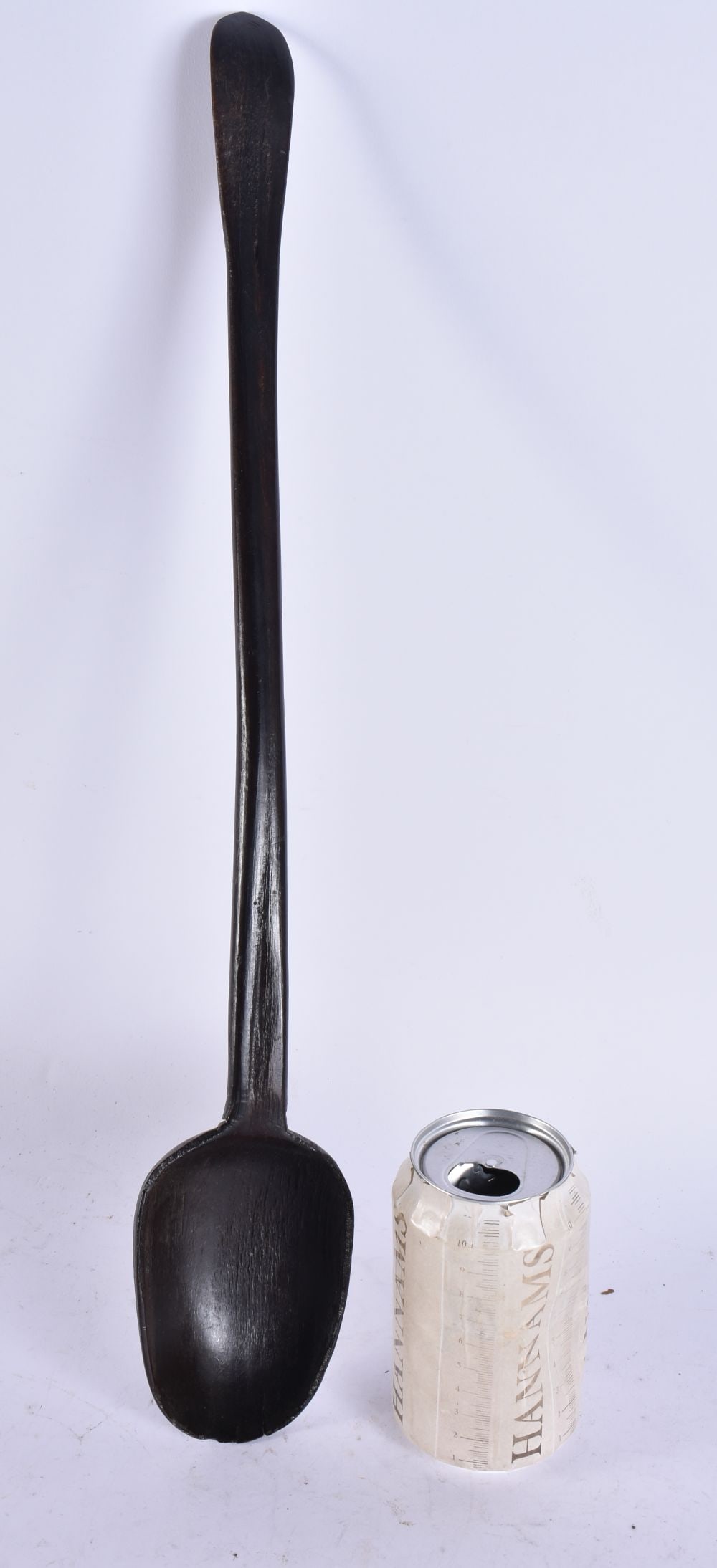 A LARGE ANTIQUE CARVED HORN SERVING SPOON. 52 cm long. (1 of 5)