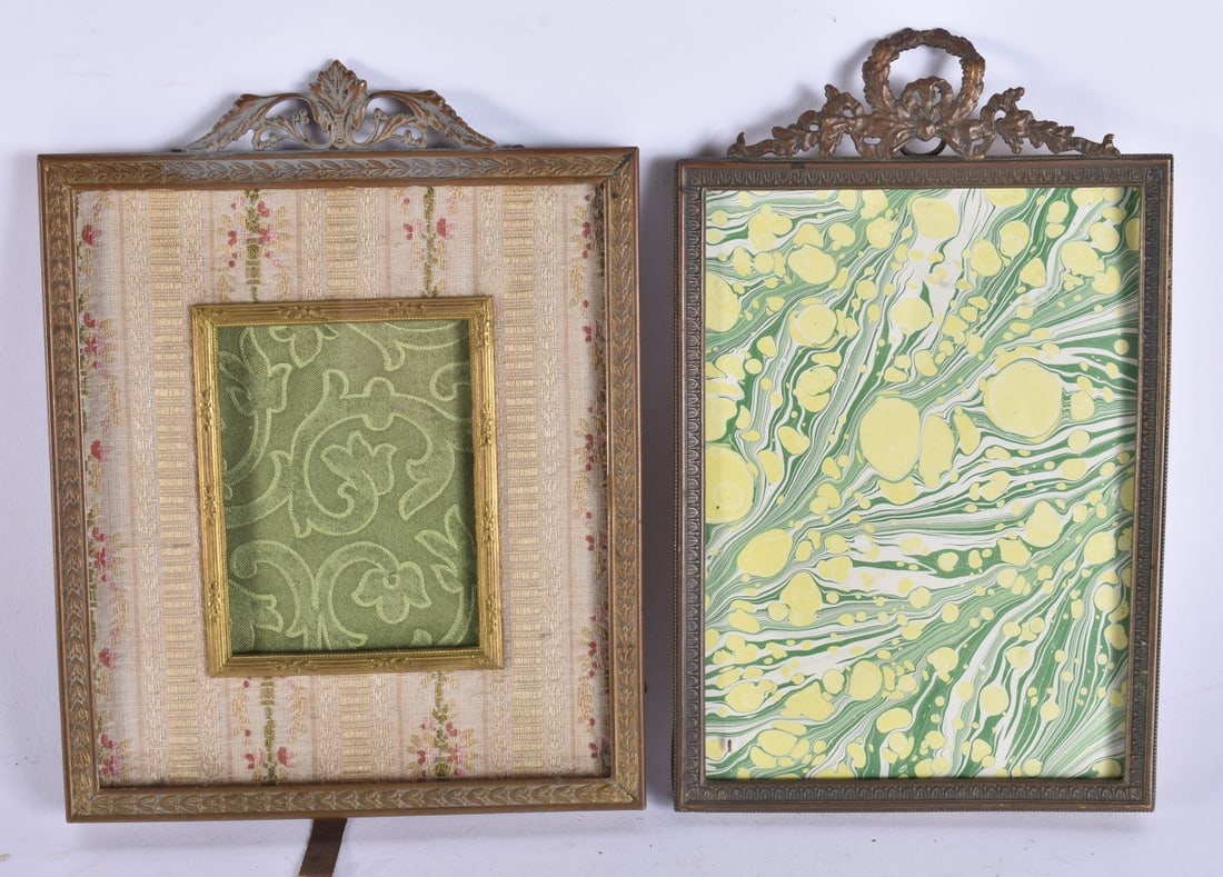 A NEAR PAIR OF ANTIQUE FRENCH NEO CLASSICAL FRAMES. Largest 18 cm x 13 cm. (1 of 4)