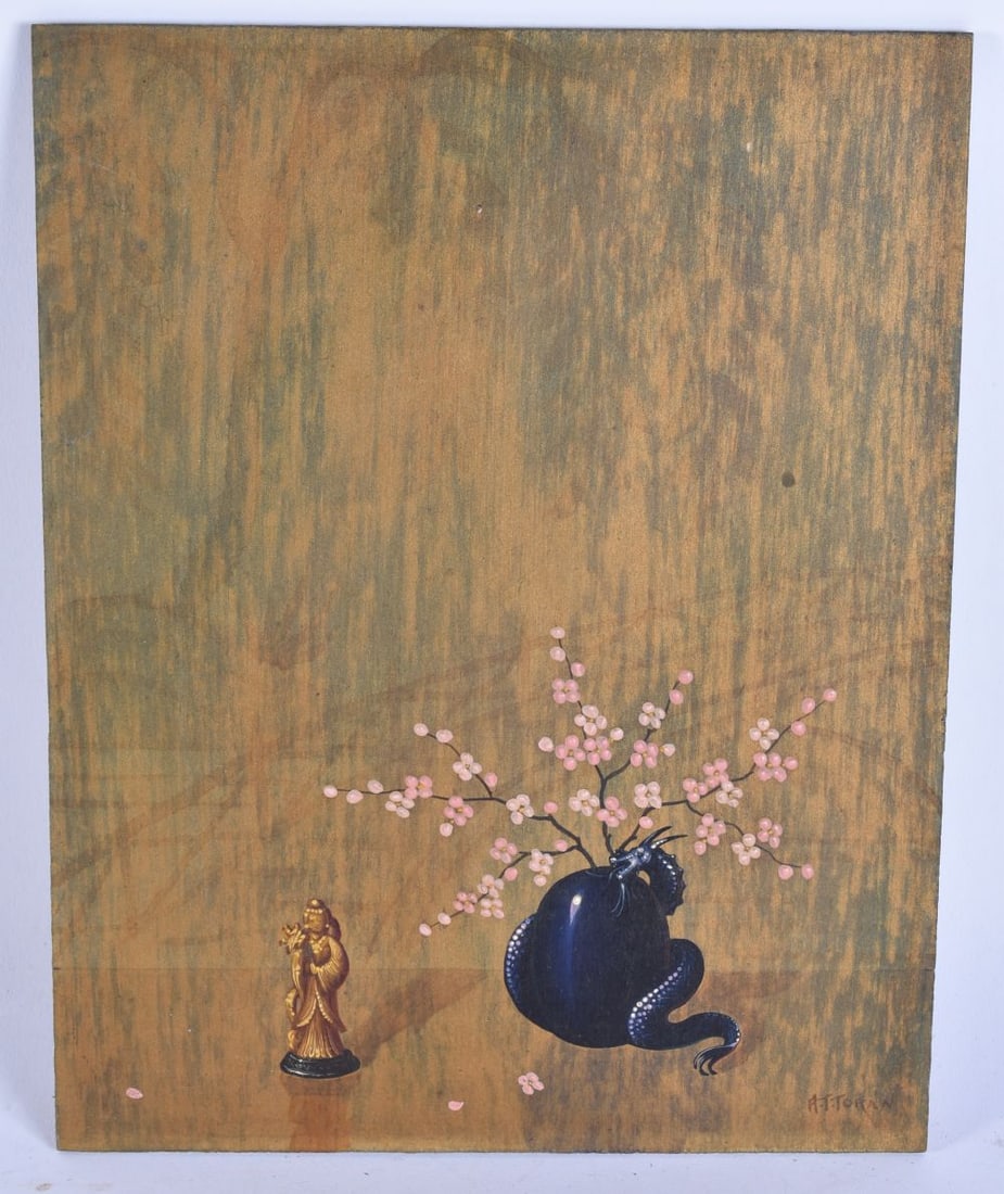 Alfonso T Toran (1896-1965) Oil on board, Chinese themed. 25 cm x 20 cm.: Alfonso T Toran (1896-1965) Oil on board, Chinese themed. 25 cm x 20 cm.