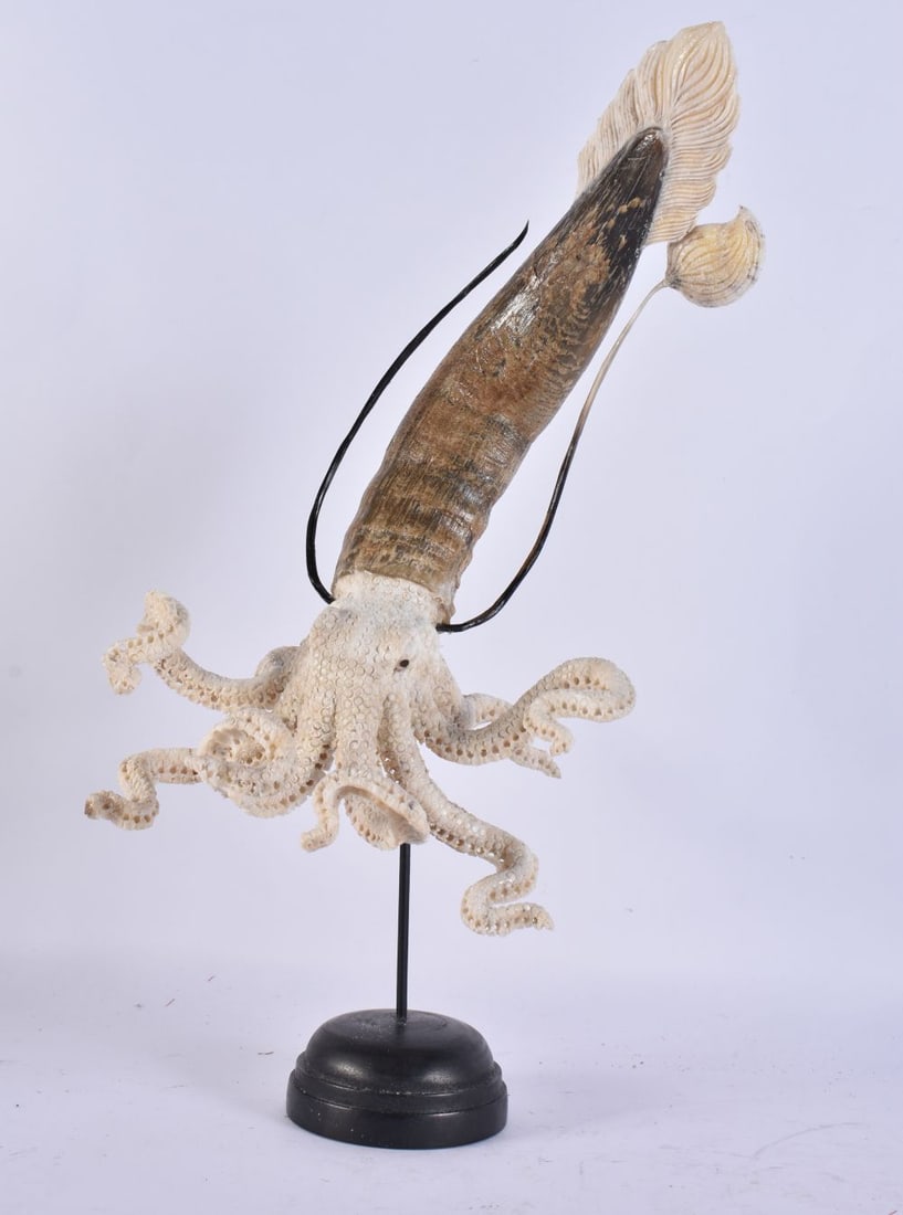 A LARGE STAG ANTLER HORN OCTOPUS. 36.5 cm high. (1 of 3)