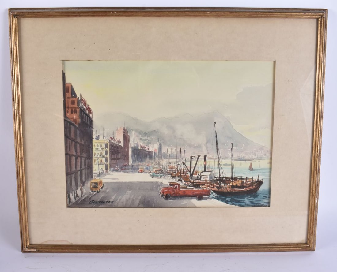 George Martan (C1964) Oil on canvas, Marine scene. 50 cm x 38 cm, actual image 34 cm x 26 cm.: George Martan (C1964) Oil on canvas, Marine scene. 50 cm x 38 cm, actual image 34 cm x 26 cm.