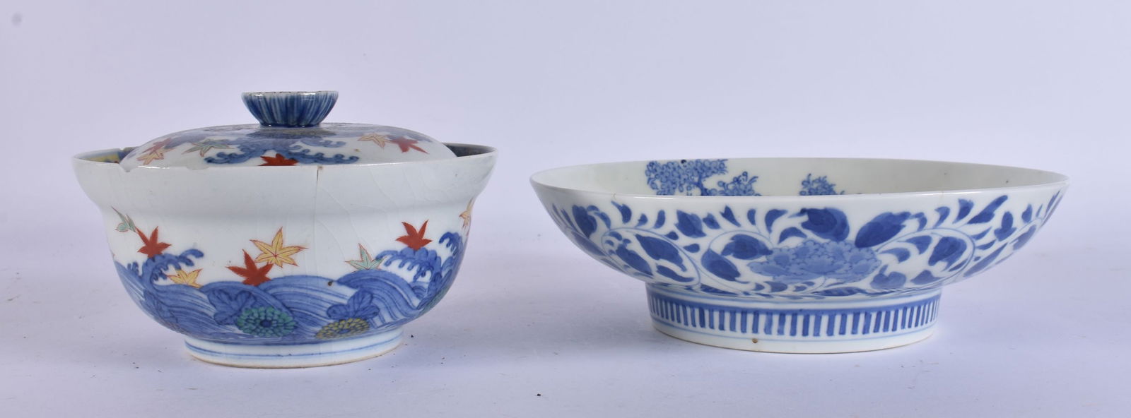 TWO 19TH CENTURY JAPANESE MEIJI PERIOD PORCELAIN WARES. Largest 20.5 cm wide. (2) (1 of 6)