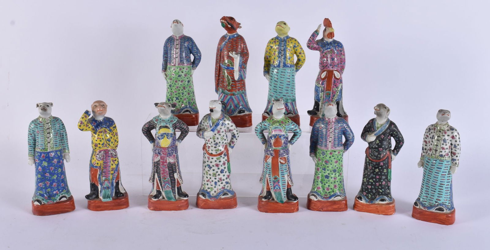 A VERY RARE SET OF CHINESE REPUBLICAN PERIOD ZODIAC PORCELAIN FIGURES. 16.5 cm high. (12) (1 of 11)