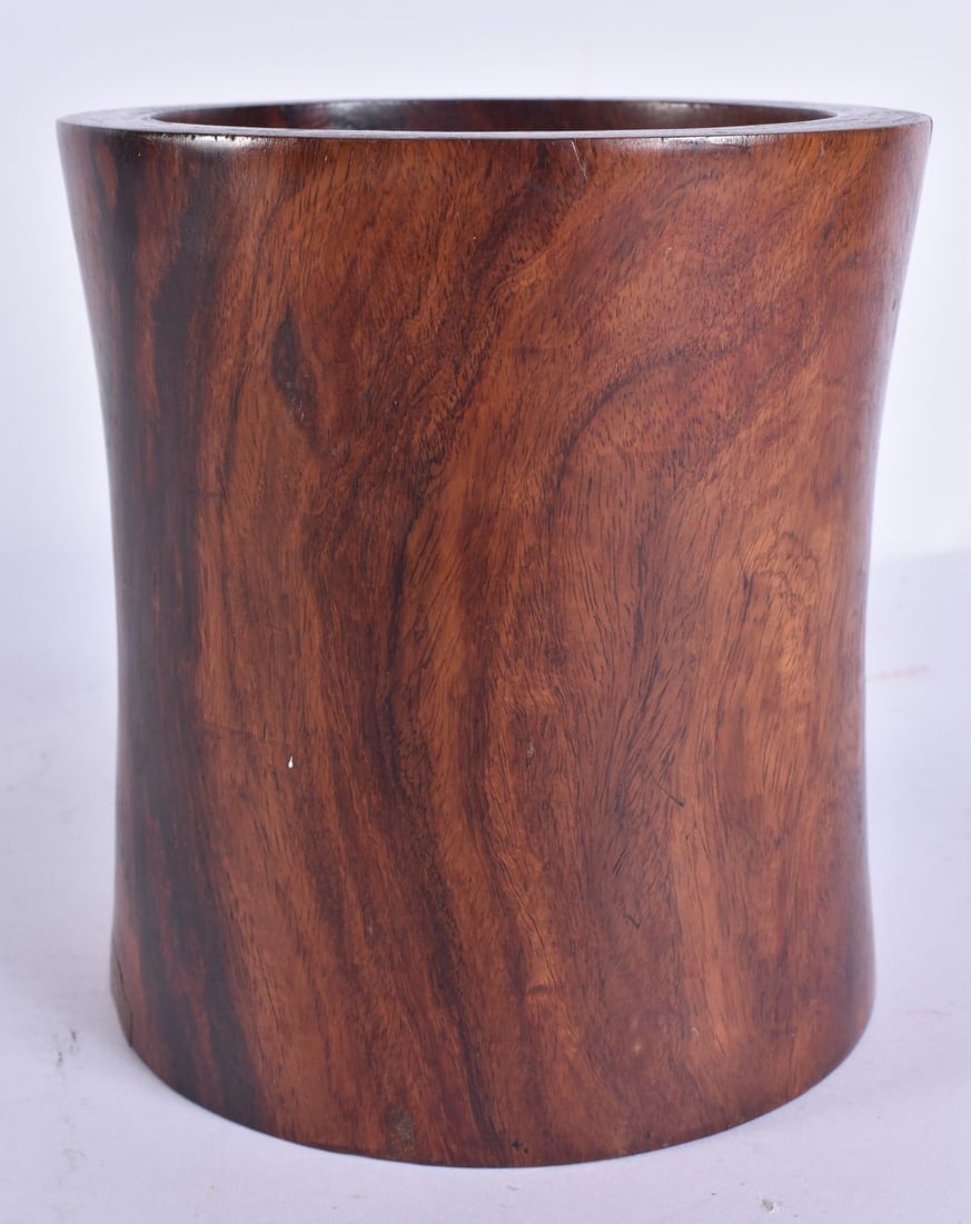 A SMALLER 18TH/19TH CENTURY CHINESE CARVED HUANGHUALI WOOD BITONG BRUSH POT Qianlong/Jiaqing. 15 cm (1 of 7)