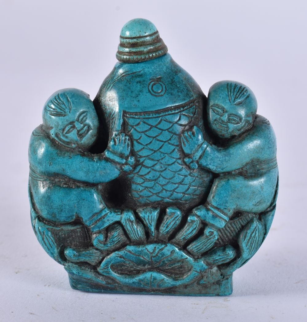 A CHINESE SNUFF BOTTLE. 6 cm x 5.5 cm. (1 of 4)