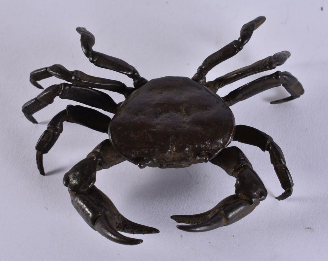 A JAPANESE BRONZE CRAB. 184 grams. 10 cm x 8 cm. (1 of 4)