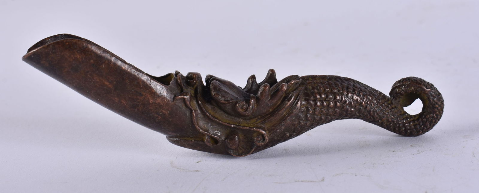 A JAPANESE BRONZE SCOOP. 143 grams. 12 cm wide. (1 of 3)