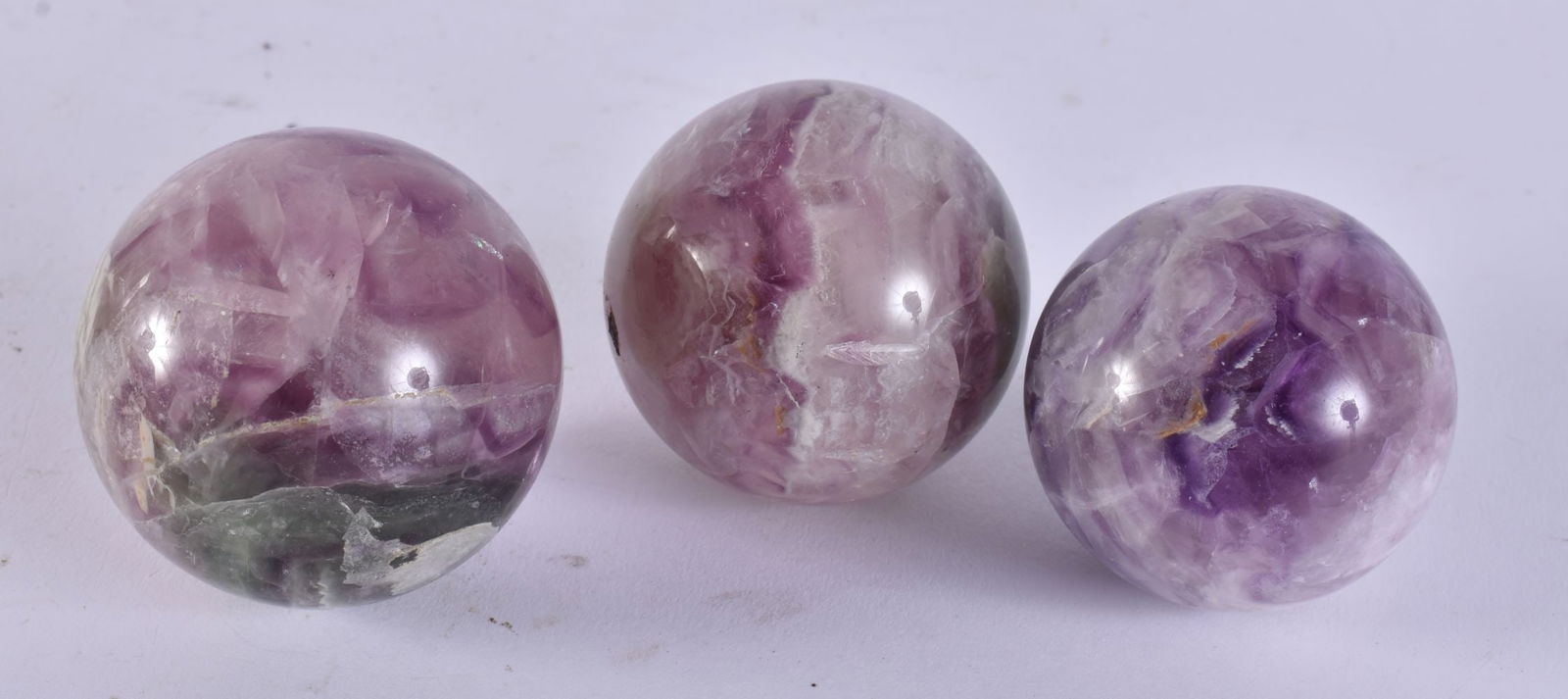 THREE CHINESE STONE BALLS. 960 grams. 6 cm wide. (3) (1 of 3)