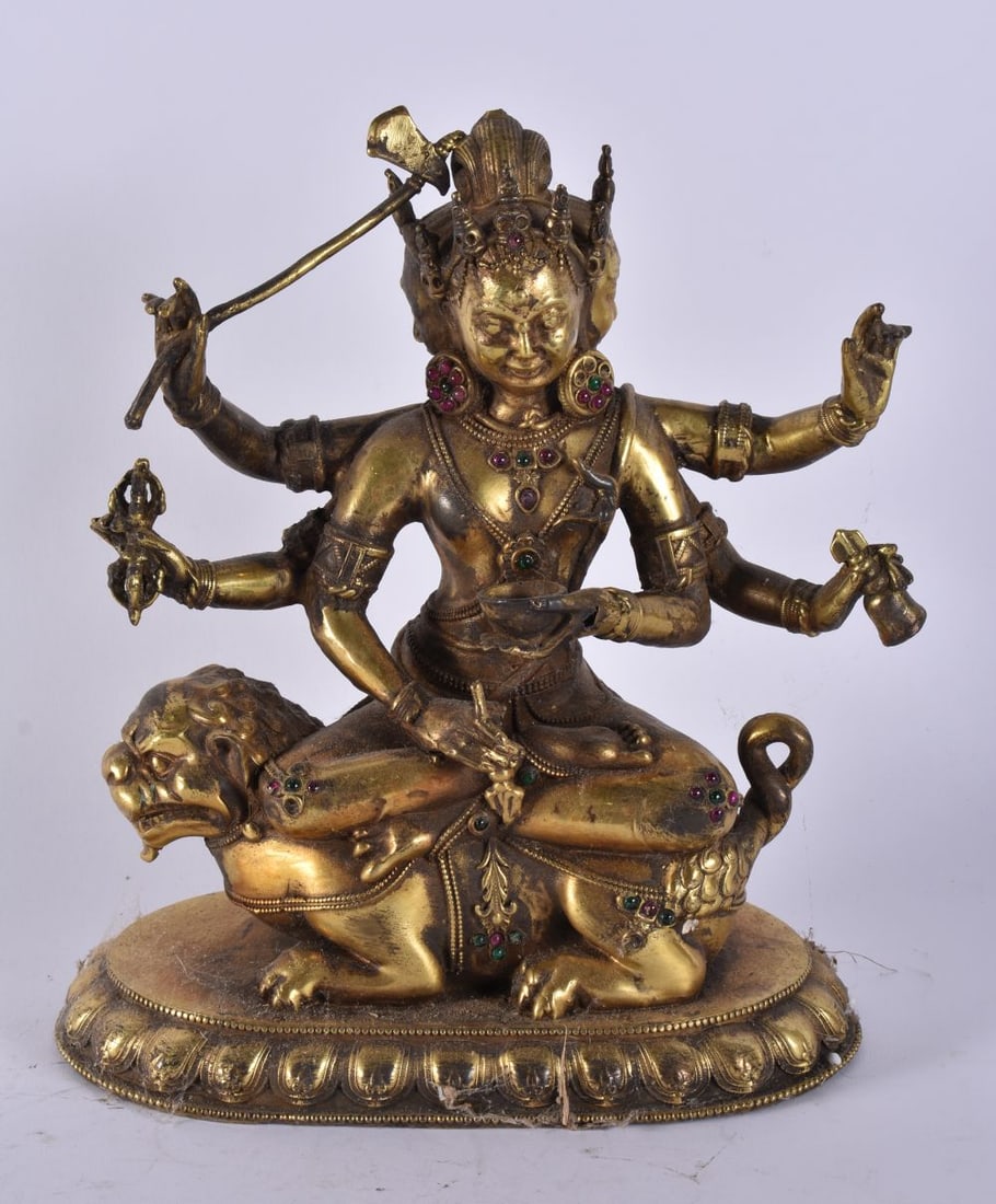 A CHINESE GILT BRONZE BUDDHA. 24 cm high. (1 of 5)