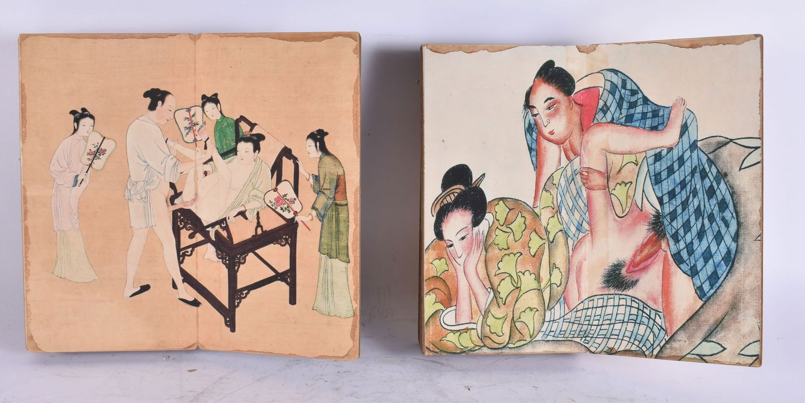 TWO CHINESE EROTIC BOOKLETS. Each page open 22 cm x 18 cm. (2) (1 of 5)