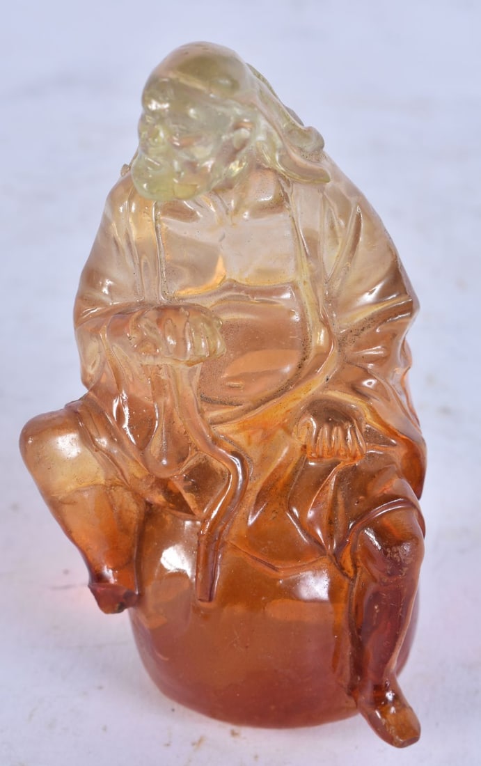 A CHINESE FIGURE OF A SCHOLAR. 9 cm high. (1 of 4)