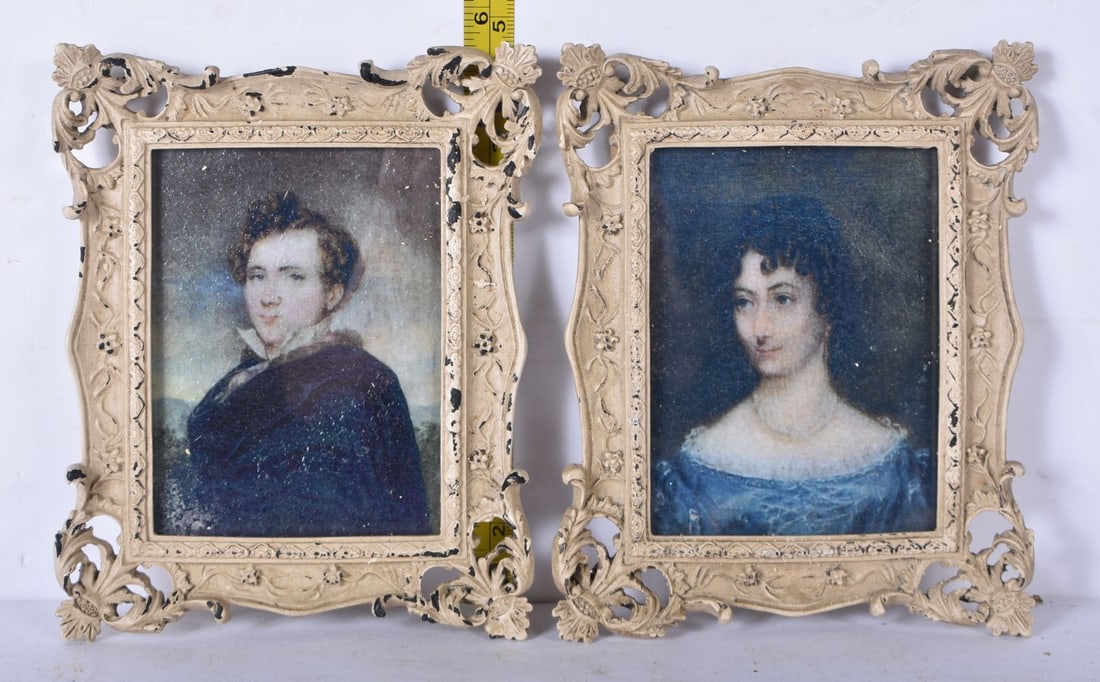 A pair of wooden framed miniatures 15 x 12cm (2) (1 of 3)